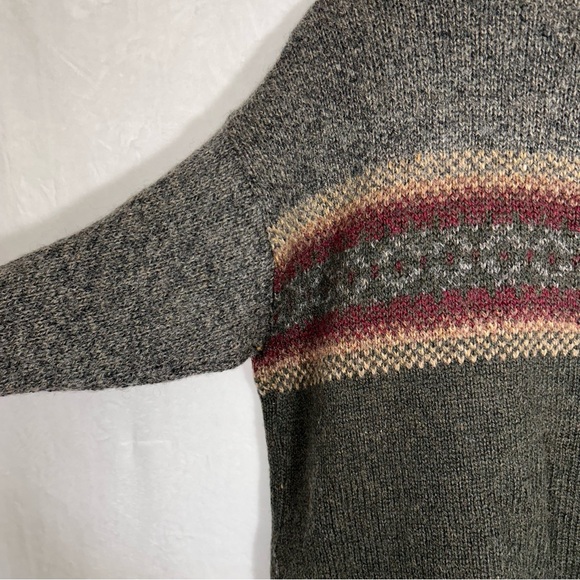 Vintage Woolrich Men's Gray Striped Wool Sweater Sz M Outdoors Hiking Cabincore - Picture 6 of 12